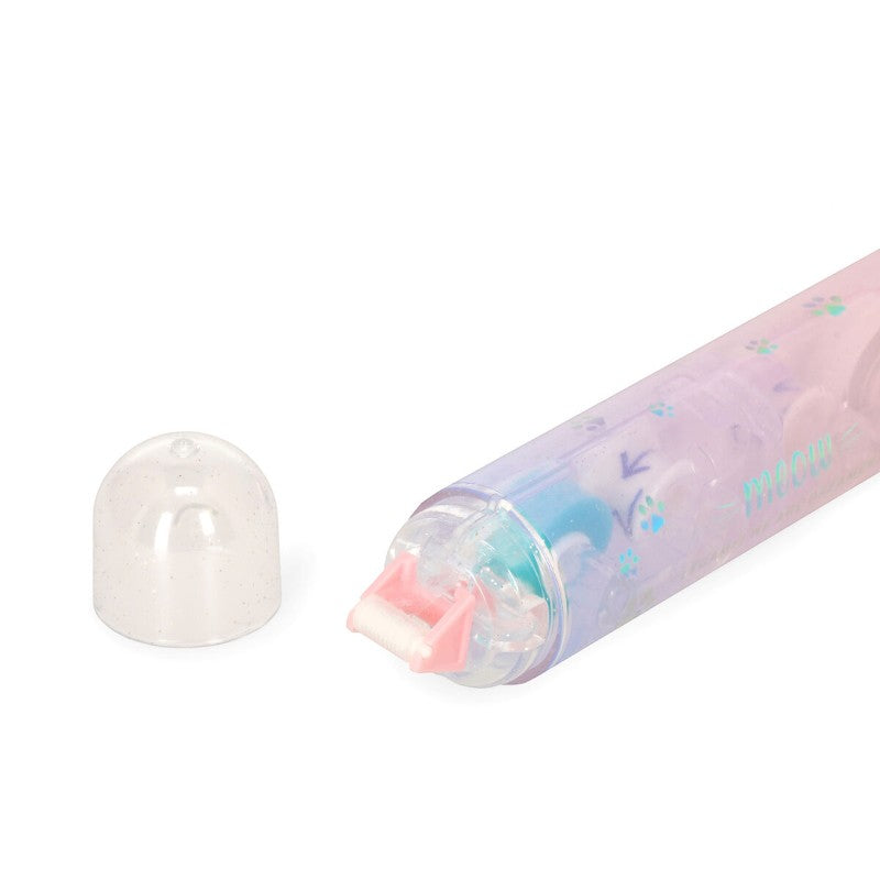 Set 2in1 Legami Meow: correttore a nastro e colla stick a tema gatto in un unico strumento pratico per scuola e ufficio. Scoprilo ora!