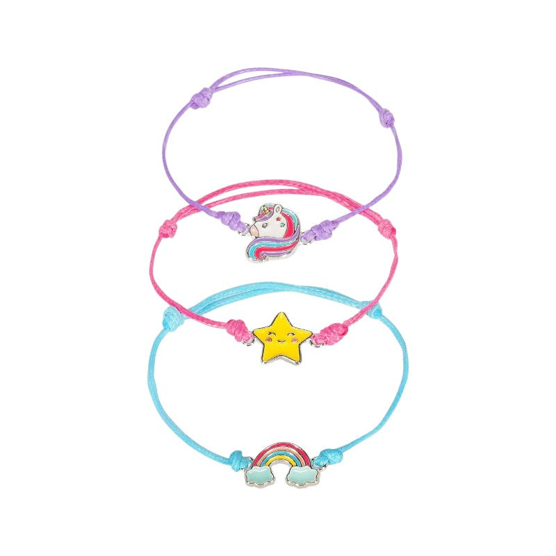 Set 3 braccialetti Legami Believe in Magic: charm unicorno, stella, arcobaleno, cordini colorati. Idea regalo amicizia magica! Scoprilo