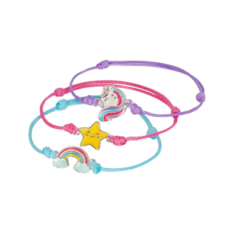 Set 3 braccialetti Legami Believe in Magic: charm unicorno, stella, arcobaleno, cordini colorati. Idea regalo amicizia magica! Scoprilo