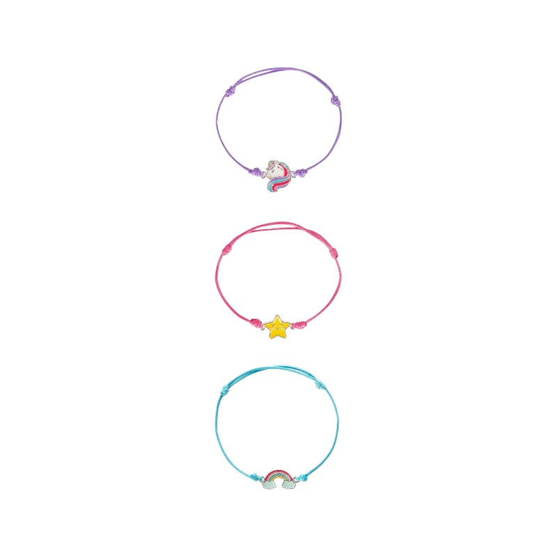 Set 3 braccialetti Legami Believe in Magic: charm unicorno, stella, arcobaleno, cordini colorati. Idea regalo amicizia magica! Scoprilo