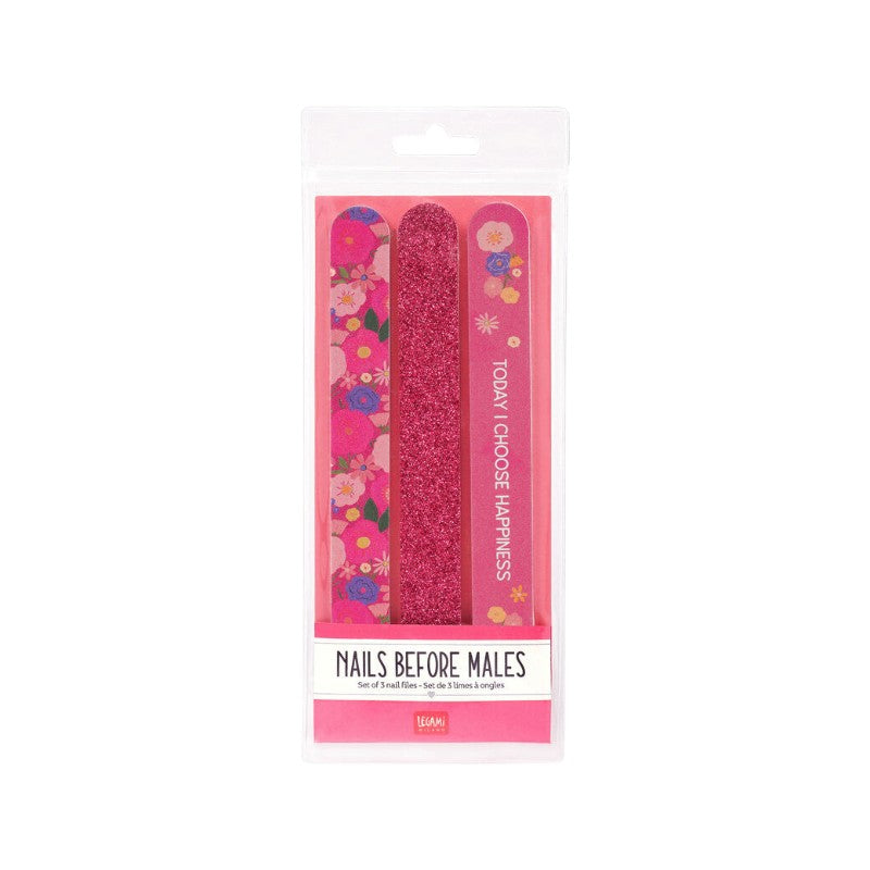 Set 3 lime per unghie Legami Nails Before Males con design kawaii gatto o lama e cactus: perfette per borsa e beauty. Su Viano Shop!