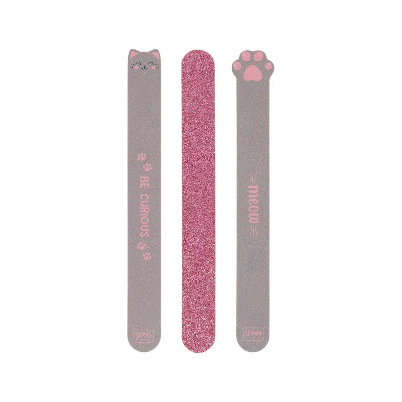 Set 3 lime per unghie Legami Nails Before Males con design kawaii gatto o lama e cactus: perfette per borsa e beauty. Su Viano Shop!