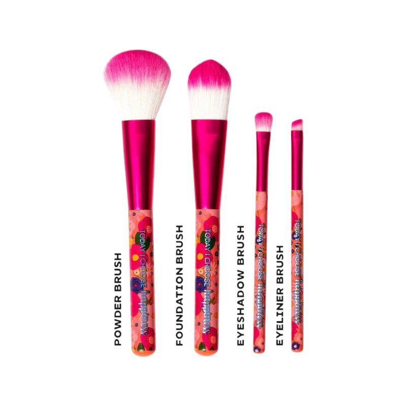 Set 4 pennelli trucco Legami Oh My Glow per viso e occhi: setole super morbide, vegan e cruelty free. Scoprili su Viano Shop!