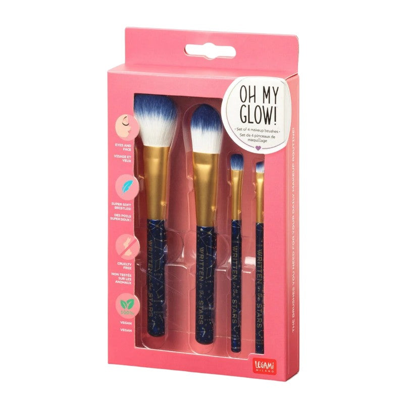Bellissimo set composto da 4 pennelli per il trucco a tema Stelle