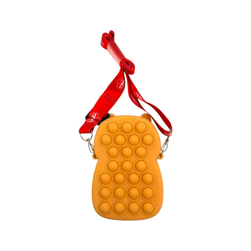 Didò Capybara Bag: borsetta capibara con tracolla e retro pop-it, con pasta per giocare inclusa. Idea regalo per bambini su Viano Shop!