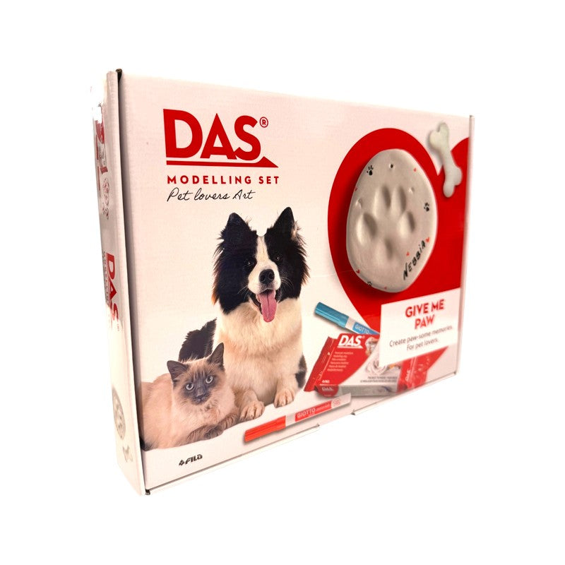 DAS Modelling Set Give Me Paw: kit con pasta DAS e pennarelli Giotto per creare l’impronta della zampa del tuo pet. Su Viano Shop!