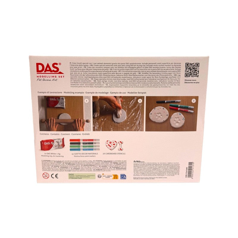 DAS Modelling Set Give Me Paw: kit con pasta DAS e pennarelli Giotto per creare l’impronta della zampa del tuo pet. Su Viano Shop!