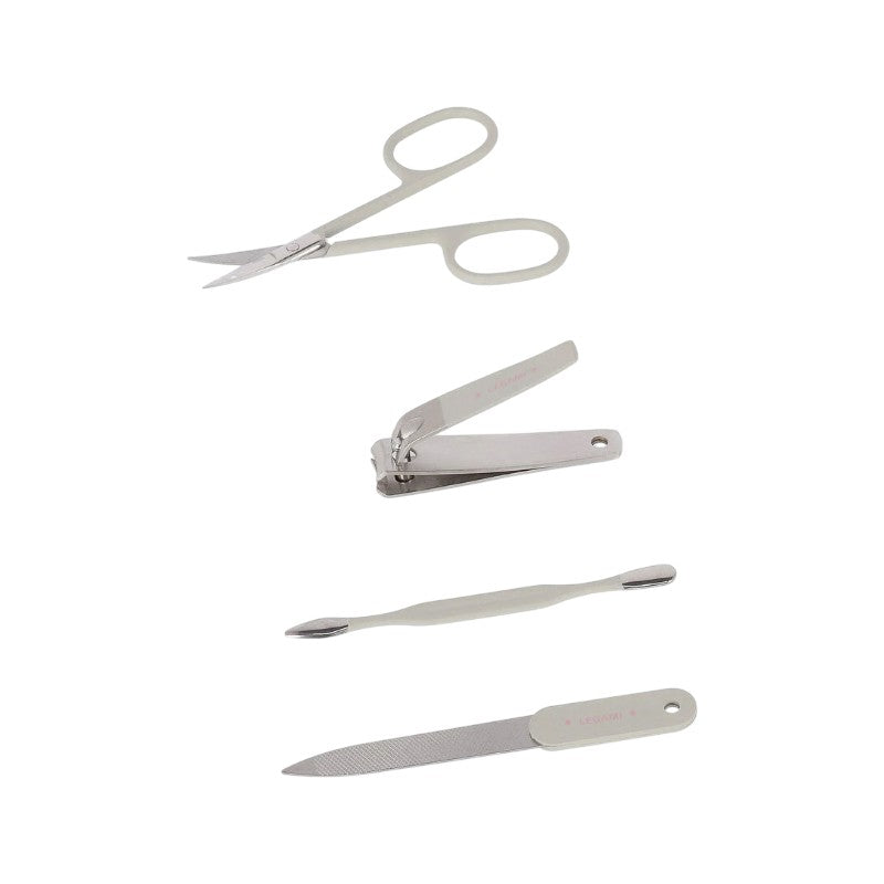 Kit manicure Legami Gatto But First Nails con custodia kawaii e 4 strumenti in acciaio inox: perfetto da viaggio. Su Viano Shop!