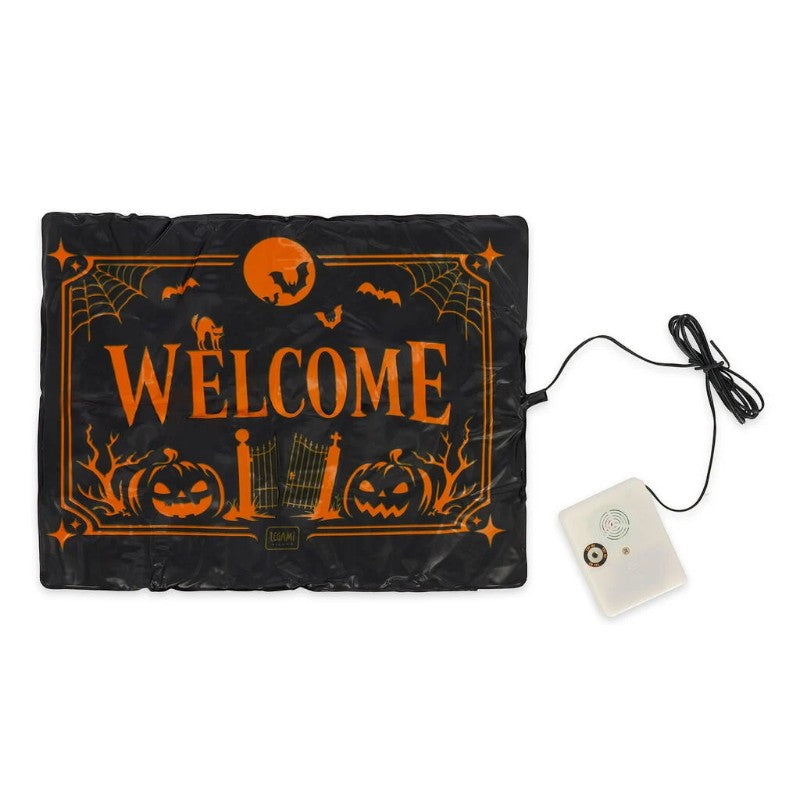 Screaming Doormat Sensor Legami: sotto-zerbino sonoro con 3 suoni spettrali attivati a pressione. Lo scherzo Halloween perfetto! Scoprilo