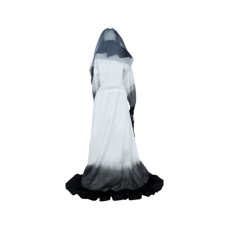 Sposa fantasma decorativa di Halloween con velo e occhi rossi luminosi: figura horror d’effetto per feste e case infestate. Scoprila su Viano Shop!