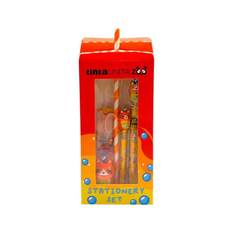 Set regalo scrittura 5 pezzi di cartoleria collezione bubble tea tinta unita