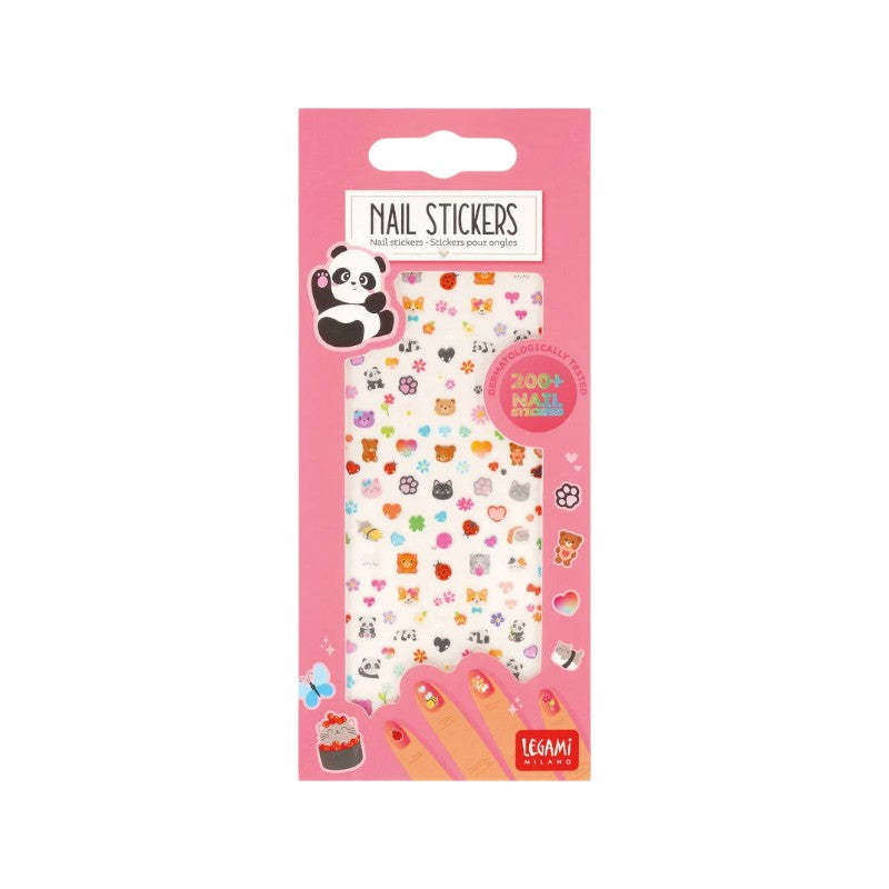 Sticker per unghie Legami animali: oltre 200 nail stickers kawaii con panda, gattini, orsetti e cuori, testati dermatologicamente. Su Viano Shop!