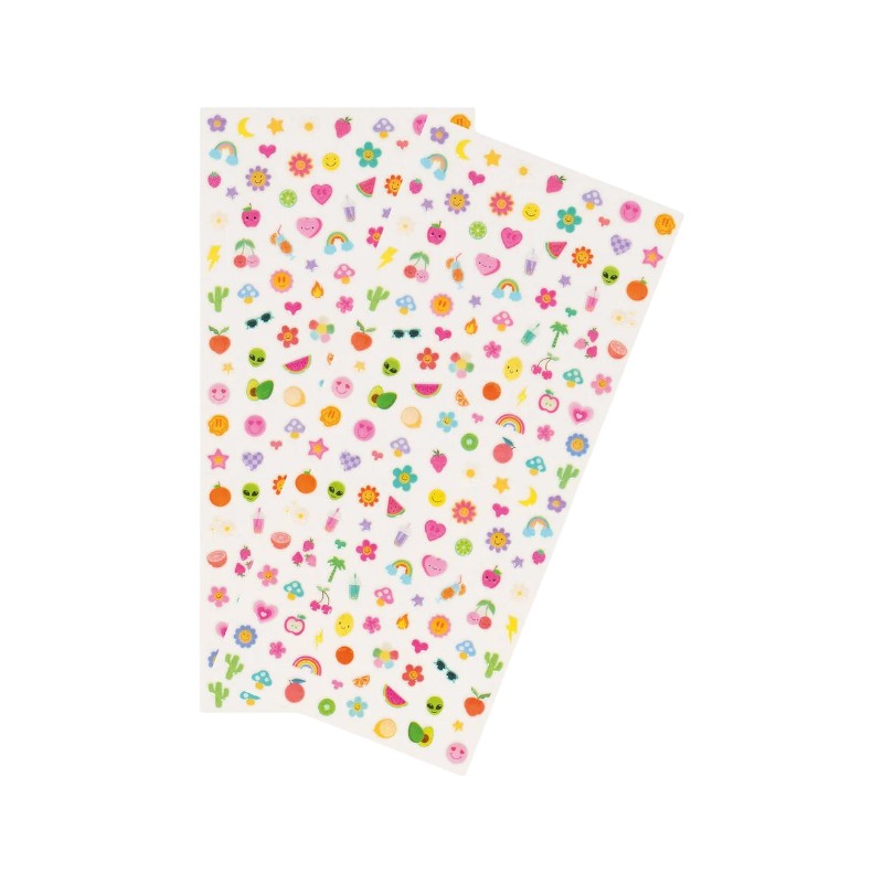 Sticker per unghie Legami Margherite: oltre 150 nail stickers groovy con fiori, arcobaleni, frutta e funghetti, testati dermatologicamente. Su Viano Shop!