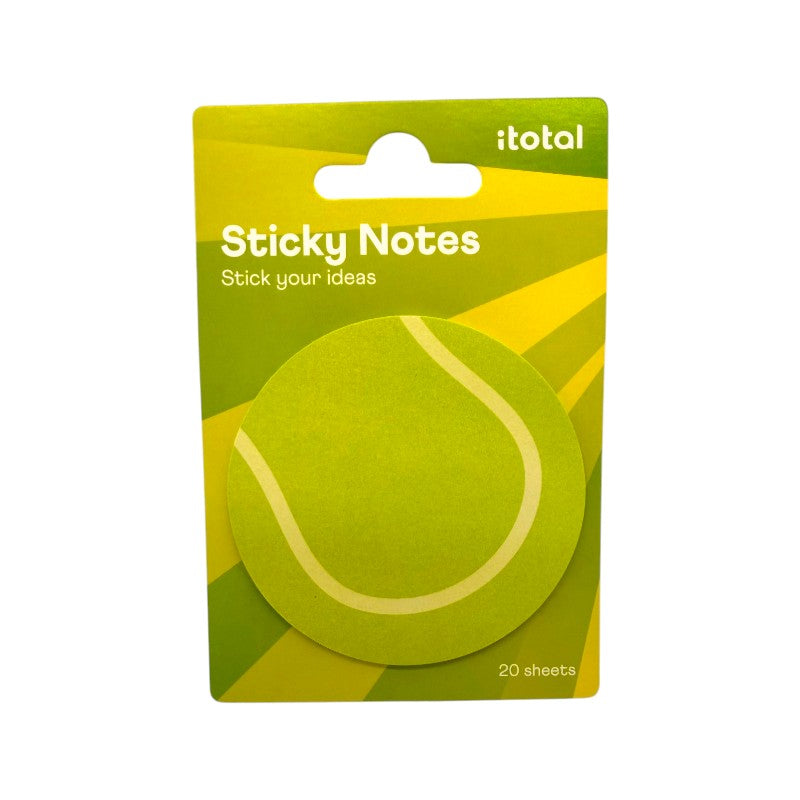 Sticky notes sport I-Total — 20 foglietti adesivi 74x76 mm, tema basket, calcio, volley e tennis. Regalo originale per sportivi di ogni età.