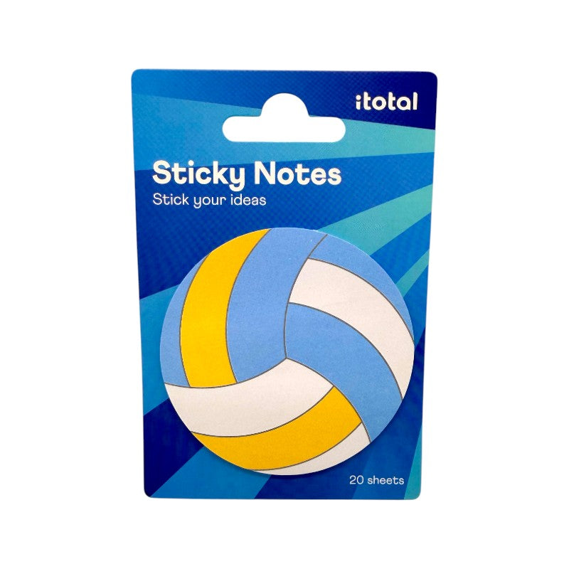 Sticky notes sport I-Total — 20 foglietti adesivi 74x76 mm, tema basket, calcio, volley e tennis. Regalo originale per sportivi di ogni età.