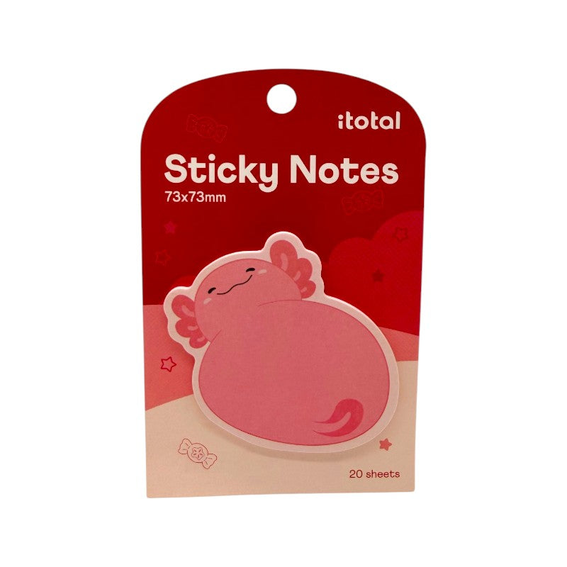 Sticky notes animali kawaii I-Total — 20 foglietti adesivi 73x73 mm, soggetti ape, gatto, ippopotamo. Regalo tenero per bambini e non solo. 