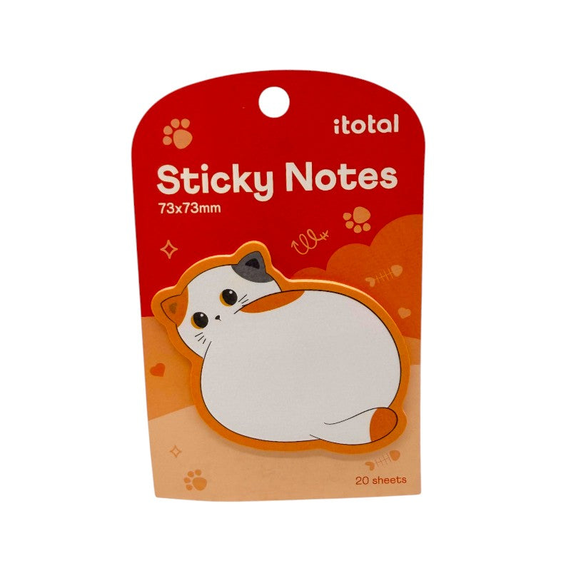 Sticky notes animali kawaii I-Total — 20 foglietti adesivi 73x73 mm, soggetti ape, gatto, ippopotamo. Regalo tenero per bambini e non solo. 