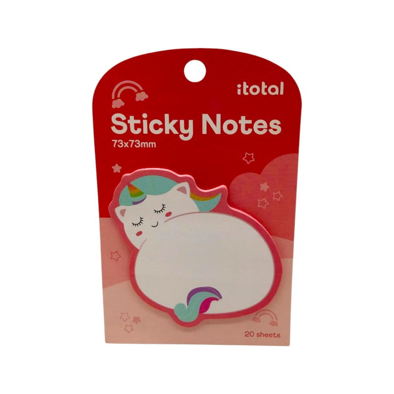 Sticky notes animali kawaii I-Total — 20 foglietti adesivi 73x73 mm, soggetti ape, gatto, ippopotamo. Regalo tenero per bambini e non solo. 