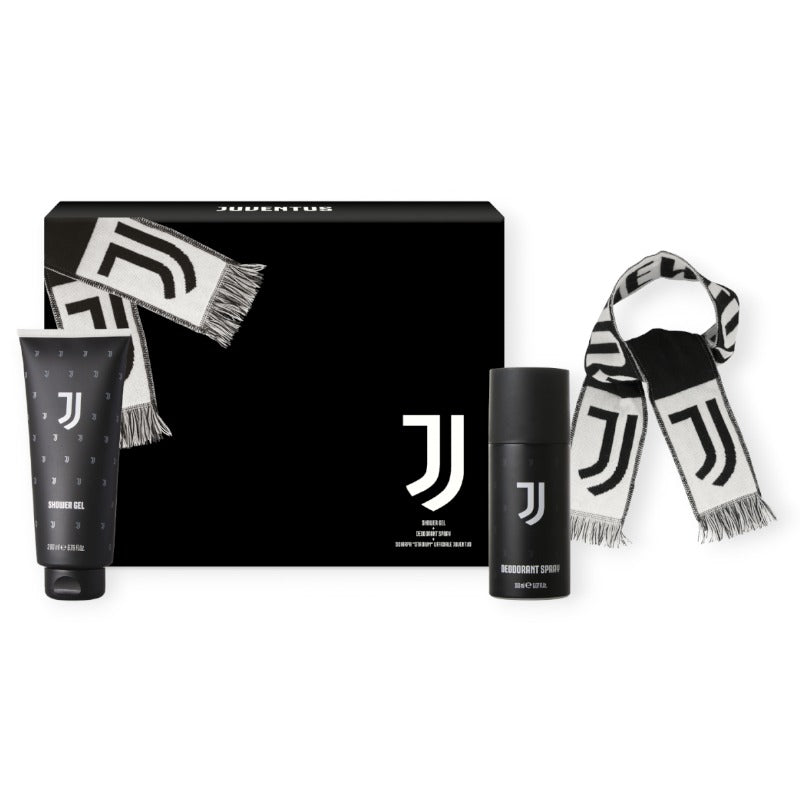 Bellissimo cofanetto regalo Juventus fc composto da un deodorante, un doccaischiuma ed una sciarpa ufficiale