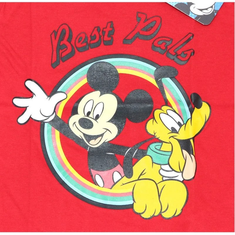 Bellissima maglietta rossa per bambini a tema Disney Mickey Mouse