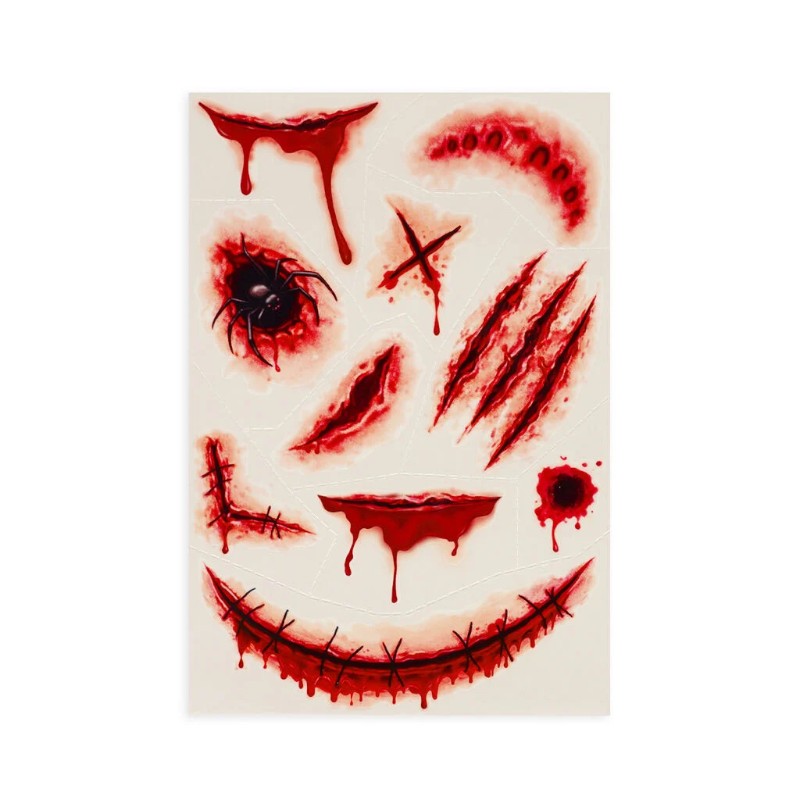 Tatuaggi temporanei Legami Ferite Horror Spooky Vibes: graffi e ferite realistiche, dermatologicamente testati. Edizione limitata!