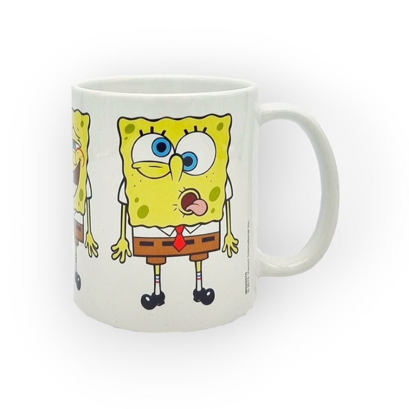 Tazza in ceramica bianca di altissima qualità con faccia spongebob