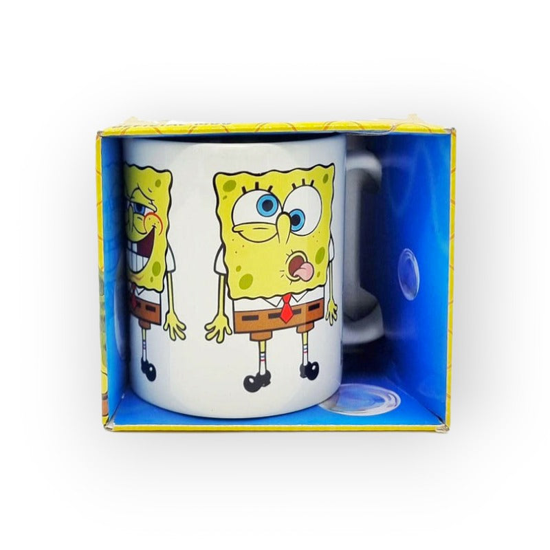 Tazza in ceramica bianca di altissima qualità con faccia spongebob