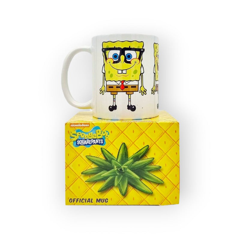 Tazza in ceramica bianca di altissima qualità con faccia spongebob