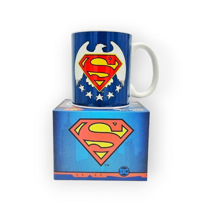 Tazza in ceramica blu di altissima qualià con logo originale e aquila Stati Uniti d'America Usa superman supereroi marvel