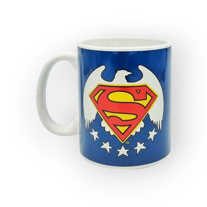 Tazza in ceramica blu di altissima qualià con logo originale e aquila Stati Uniti d'America Usa superman supereroi marvel