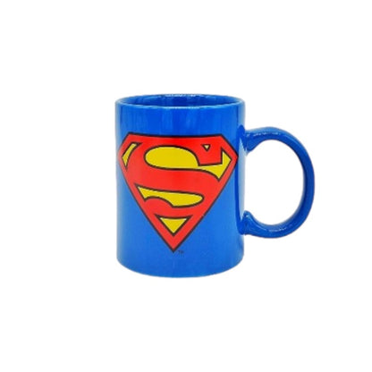 Tazza in ceramica blu di altissima qualià con logo originale superman supereroi marvel