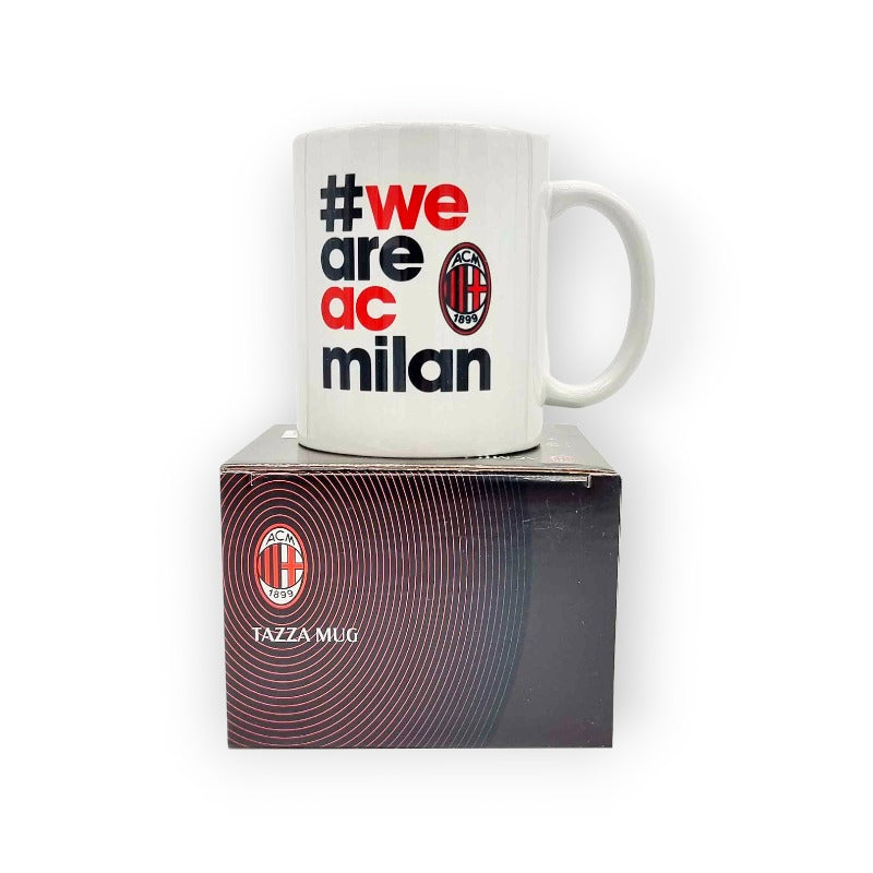 Tazza in ceramica bianca originale con scritta we are ac Milan