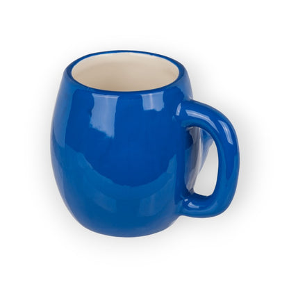 Tazza con Porta biscotti in ceramica di altissima qualità. Blu con design mostriciattoli.