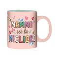 Bellissima tazza in ceramica rosa con la scritta "Mamma sei la migliore"
