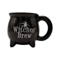 Tazza calderone Witches’ Brew di Halloween nera con strega sulla scopa: mug originale per tè, tisane e cioccolata. Scoprila su Viano Shop!