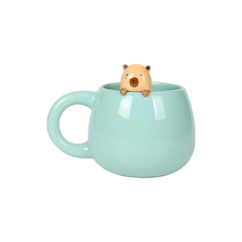 Bellissima tazza in ceramica di altissima qualità, tonalità pastello con animaletto 3D che sbuca da un estremità