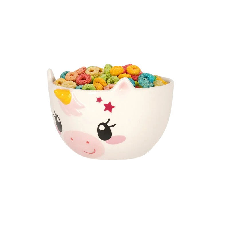 Bellissima tazza da colazione legami a tema unicorno, con la scritta "Belive in magic"