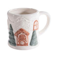 Bellissima tazza in ceramica di altissima qualità con alberi e casette natalizie in rilievo
