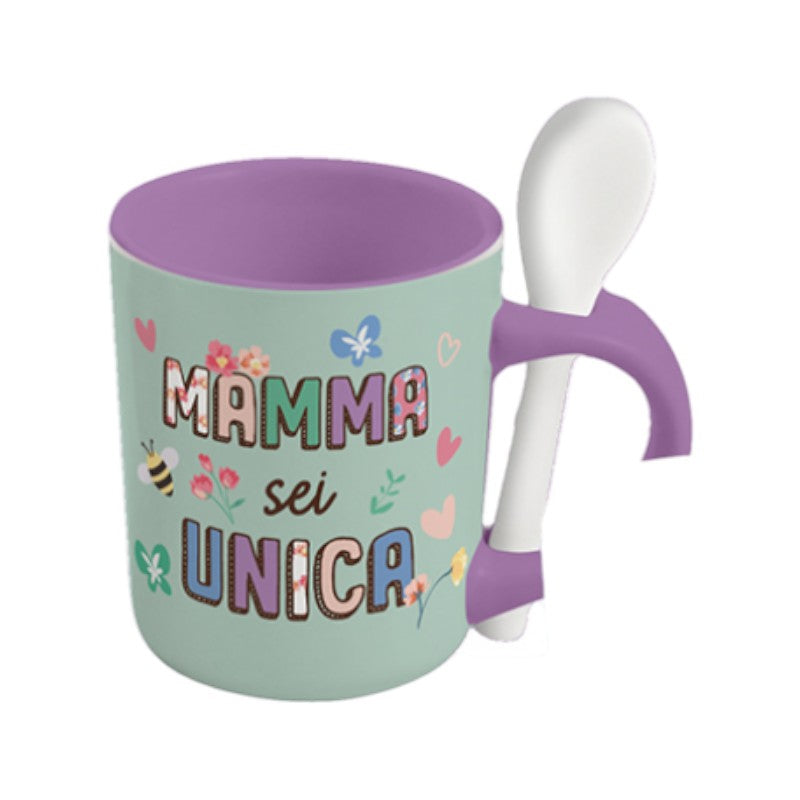Bellissima tazzina da caffè con cucchiaino per la festa della mamma