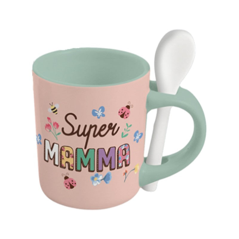 Bellissima tazzina da caffè con cucchiaino per la festa della mamma