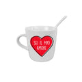 Bellissima tazzina da caffè a tema San Valentino con disegno di un cuore e la scritta "Sei il mio Amore"