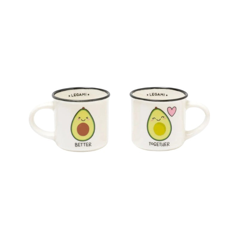 Bellissimo set composto da due tazzine da espresso legami a avocado