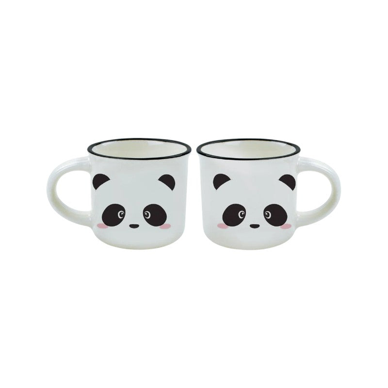 Bellissimo set composto da due tazzine da espresso legami a tema panda.