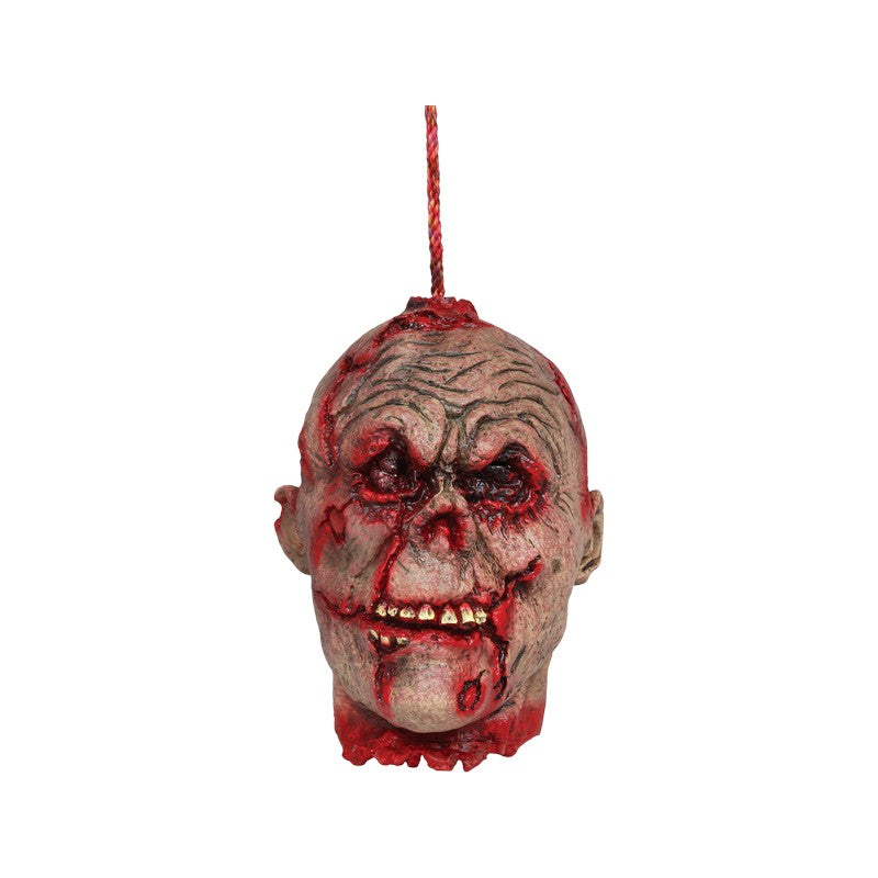 Testa zombie decorativa di Halloween con cordino: decorazione horror da appendere per feste, case infestate e allestimenti da brivido. Su Viano Shop!