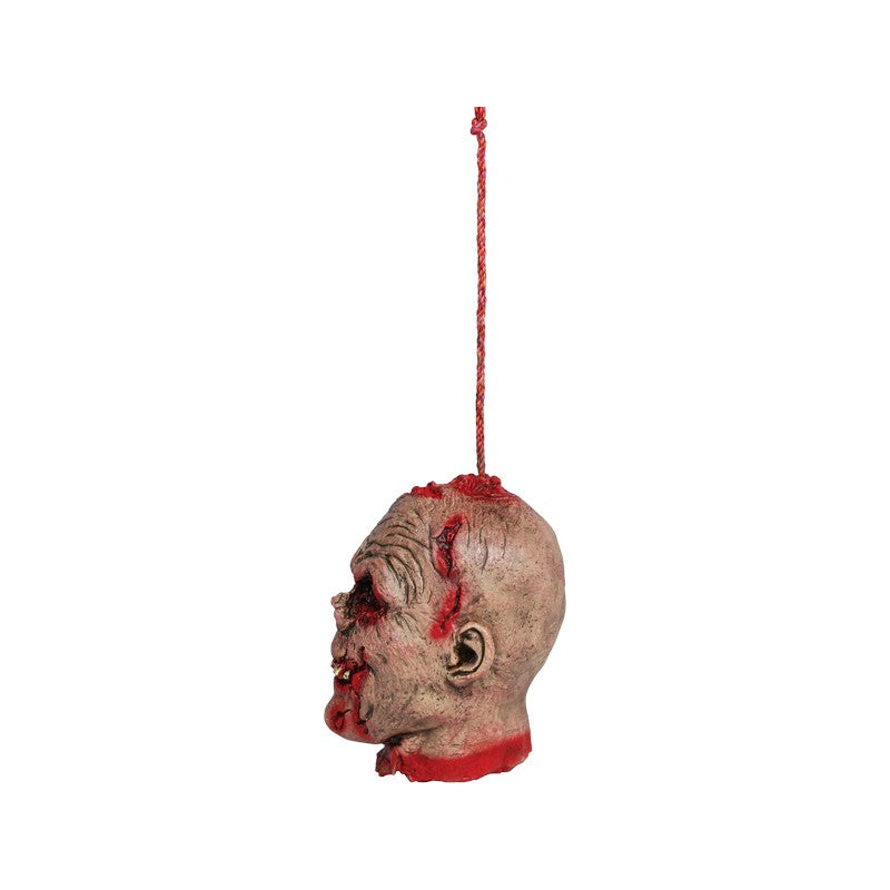 Testa zombie decorativa di Halloween con cordino: decorazione horror da appendere per feste, case infestate e allestimenti da brivido. Su Viano Shop!