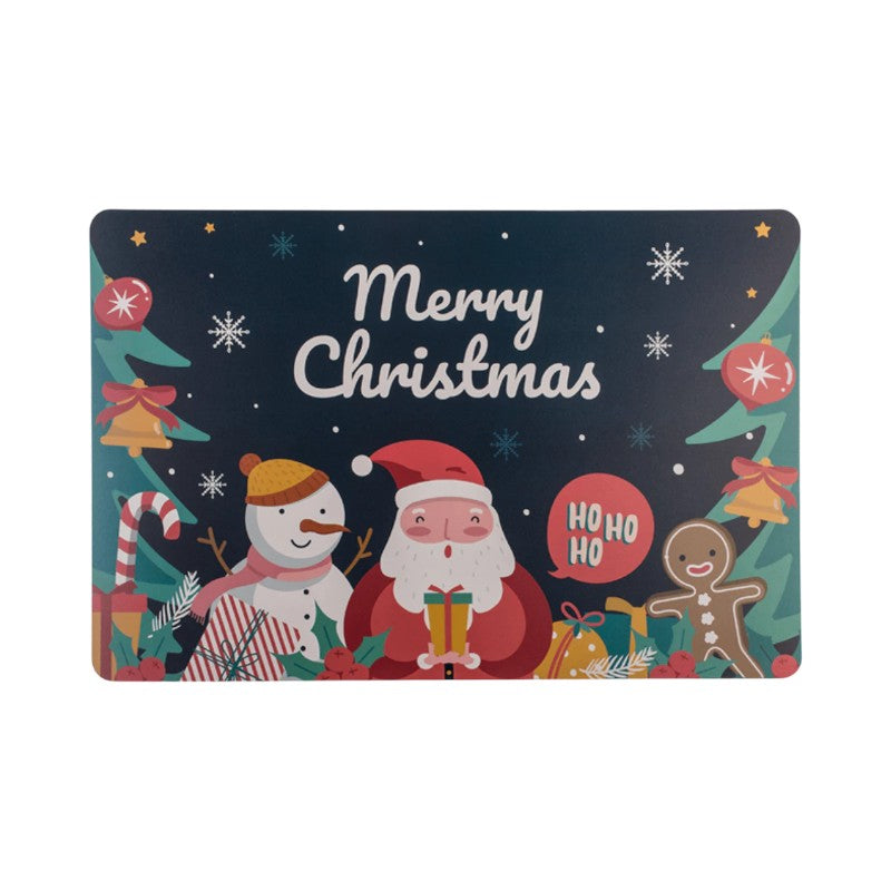 Bellissima tovaglietta natalizia con personaggi natalizi e la scritta "Merry Christmas"