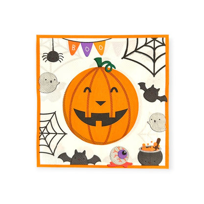 Set composto da 10 piatti e 20 tovaglioli a tema Halloween