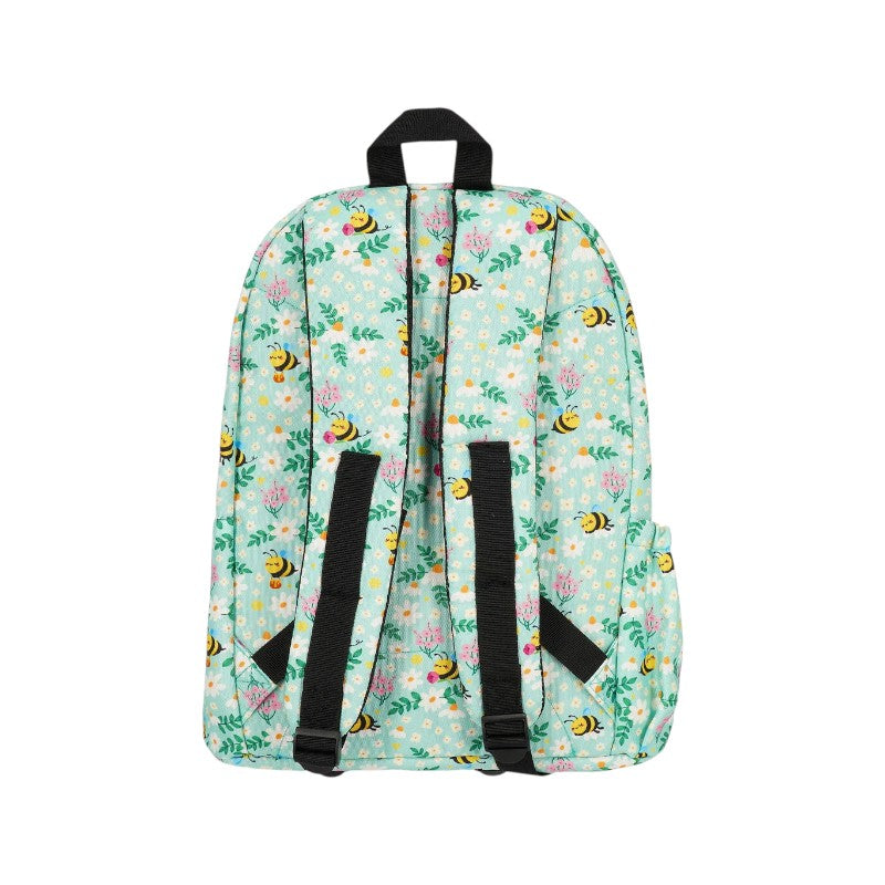Zaino scuola Legami tema ape Tiny Wings Big Dream: tessuto verde menta con margherite e apine, doppia zip. Scopri il backpack Legami! 