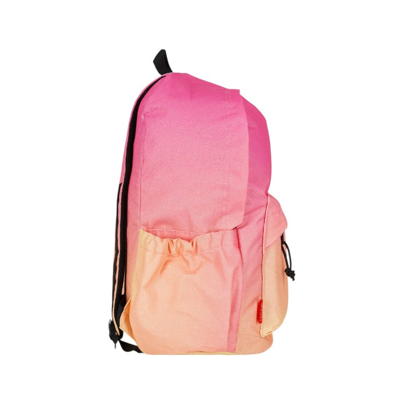Zaino scolastico Legami Sunset Lover: tessuto ombré rosa-pesca, patch ricamate sole e occhiali a cuore, doppia zip. Scopri il backpack!