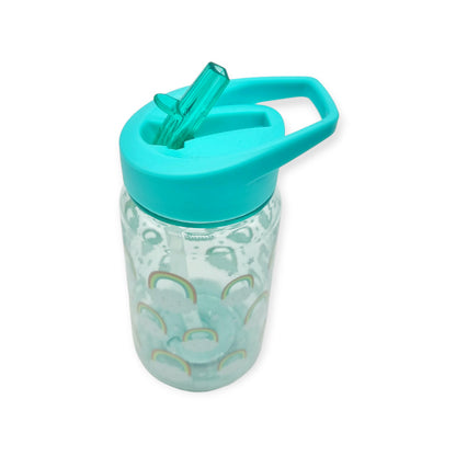 Fantastica borraccia per bambini in tritan, priva di ogni tipo di materiale dannoso, 0% plastica, Bpa Free e 100% riciclabile. La borraccia ha un design verde-trasparente a tema "Dinosauri" con disegni di vari tipi di dinosauri. E' dotata di un beccuccio che favorisce l'agevole apertura e chiusura. dall'alto